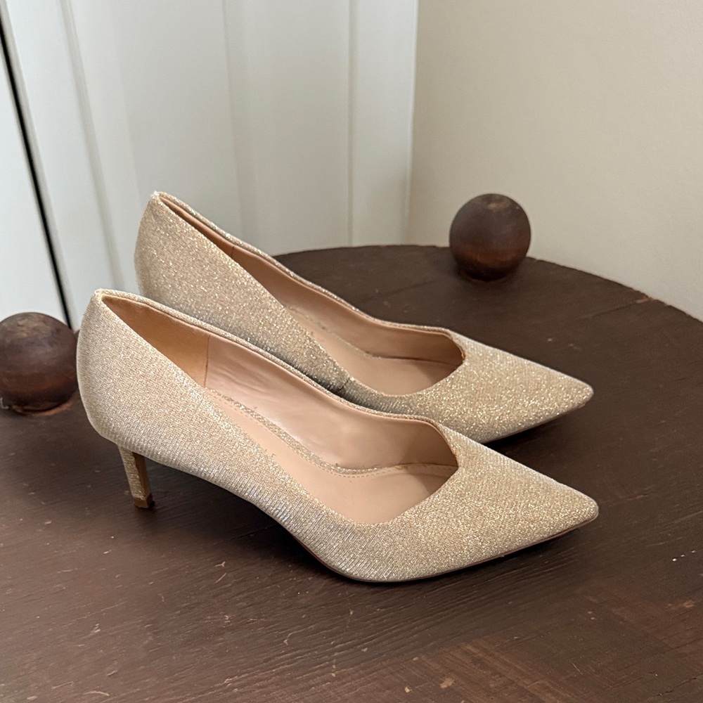 Kelly & Katie Sparkling Gold Heels